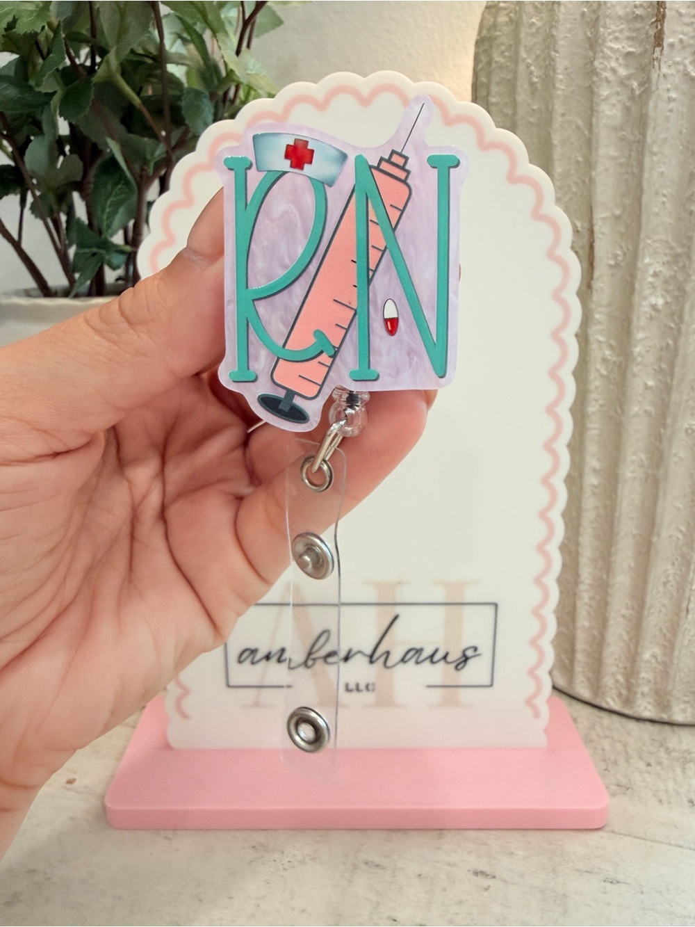 Purple & Teal RN Badge Reel
